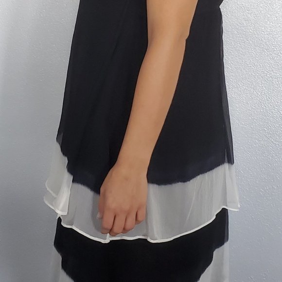 L.A.M.B. Gwen Stefani 100% Silk Dress in Black Gray and White Women's Size M - Picture 2 of 12